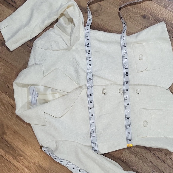 TAHARI ARTHUR S. LEVINE Cream Winter White Viscose Woven Blazer Jacket - Picture 13 of 15